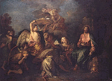 'Christ in the Wilderness Surrounded by Angels 
' by Charles de La Fosse